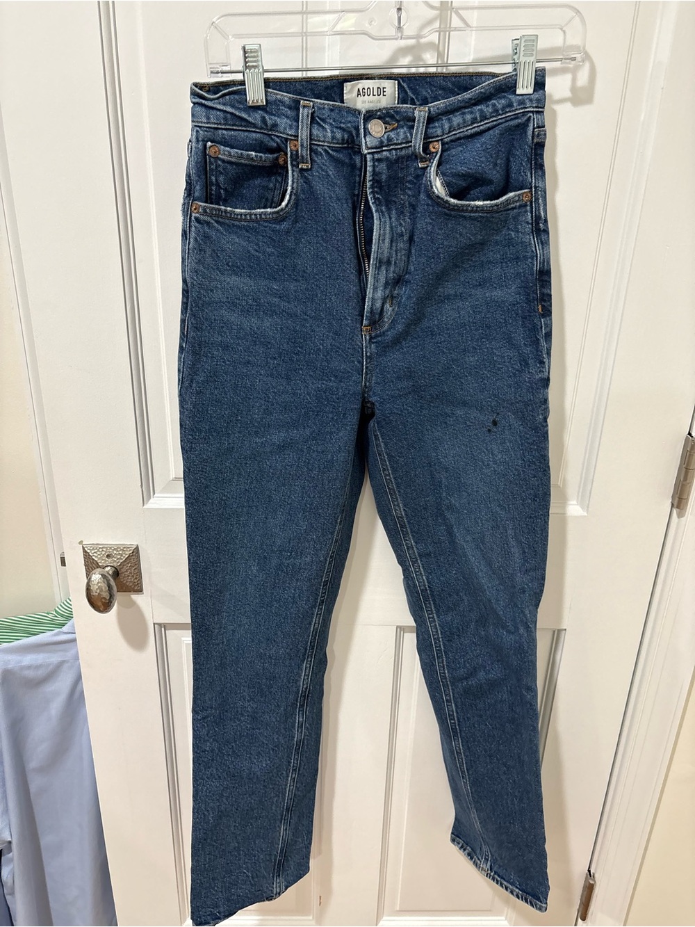 Agolde Women's High-Rise Dark Blue Denim Jeans stove pipe size 25